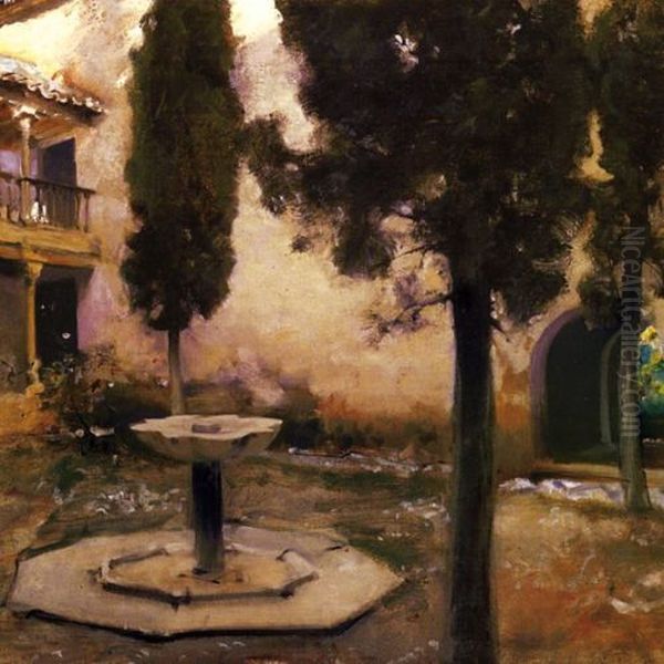 Alhambra, patio de la Grille Oil Painting by John Singer Sargent