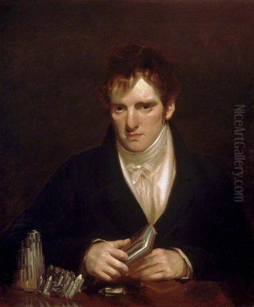 Portrait of Thomas Allen with his Mineral Specimens Oil Painting by John Watson Gordon