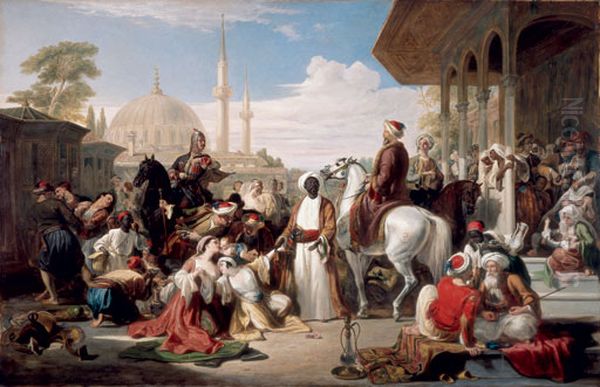 The Slave Market, Constantinople Oil Painting by William Allan