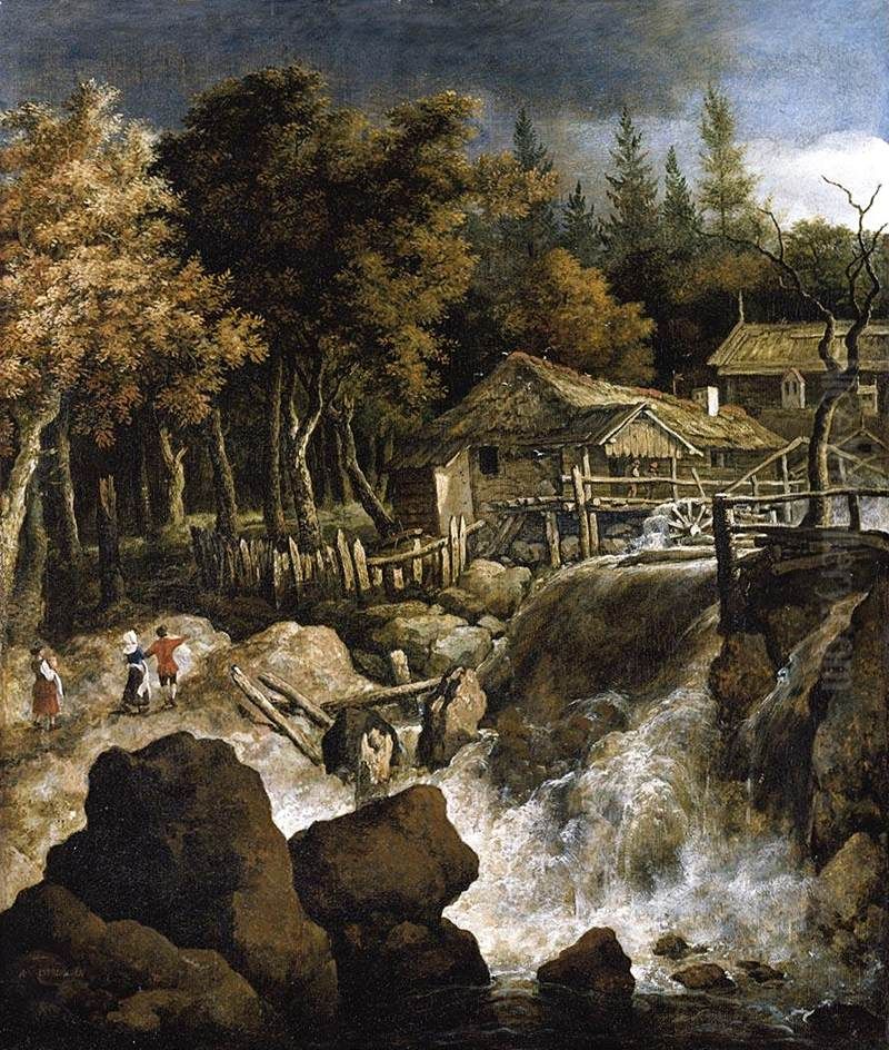 Scandinavian Wooded Landscape Oil Painting by Allaert van Everdingen