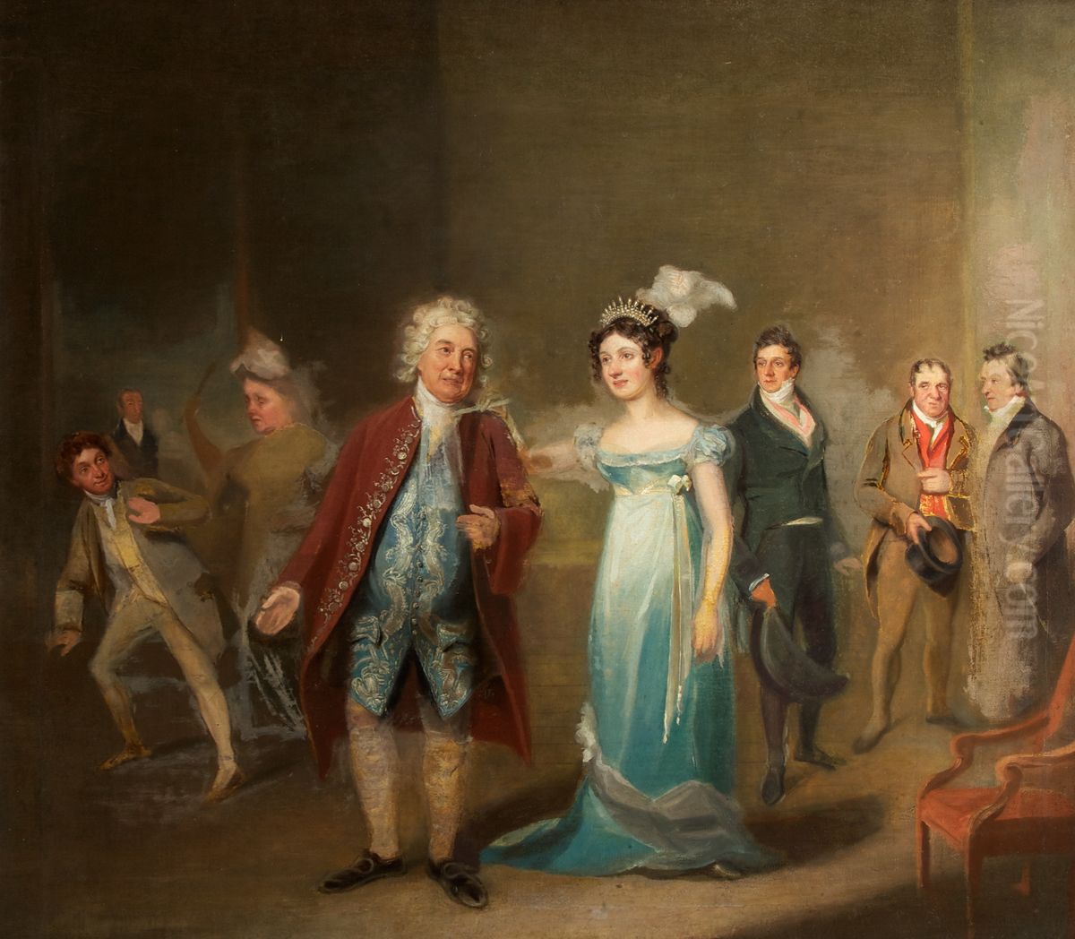 Scene from the farceAll the World's a Stage(1777) Oil Painting by Samuel de Wilde