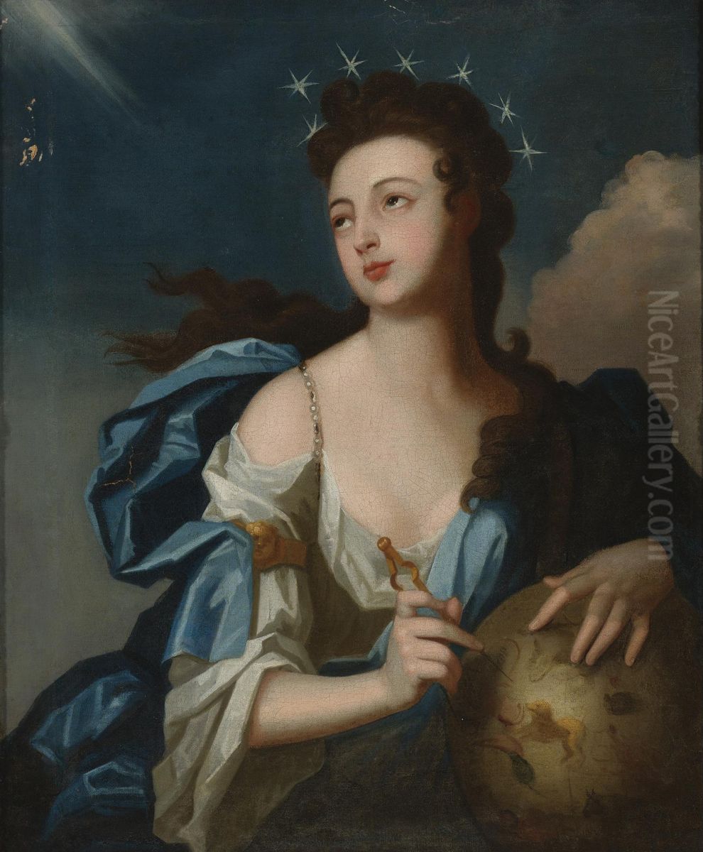 Allegorical Portrait of Urania, Muse of Astronomy Oil Painting by Louis Tocque