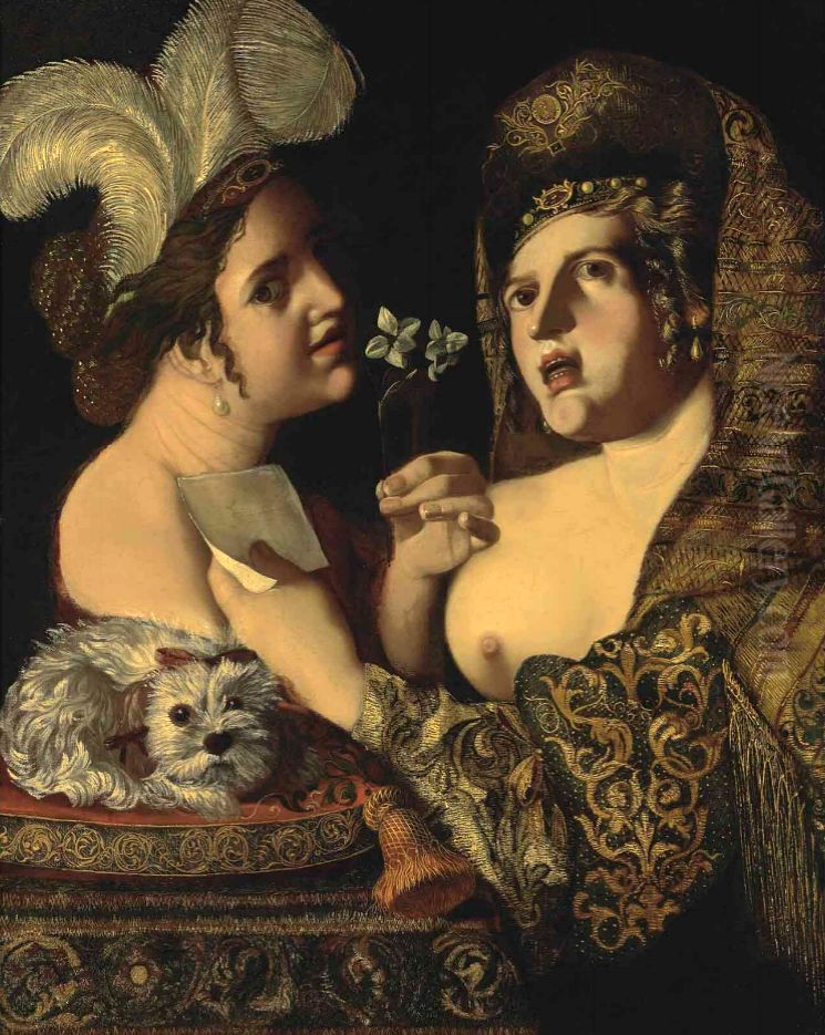 Allegoria dell'Olfatto Oil Painting by Pseudo-Caroselli