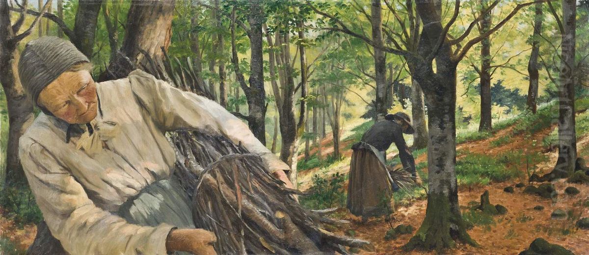 Les Fagotteuses Oil Painting by Georges Marie Julien Girardot