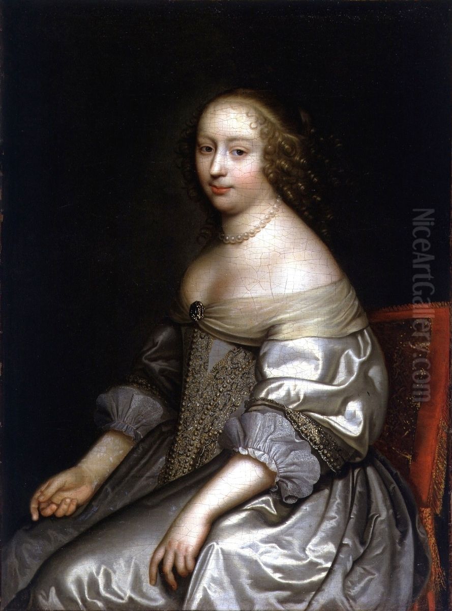Ritratto di Maria Giovanna Battista di Savoia-Nemours Oil Painting by Henri and Charles Beaubrun