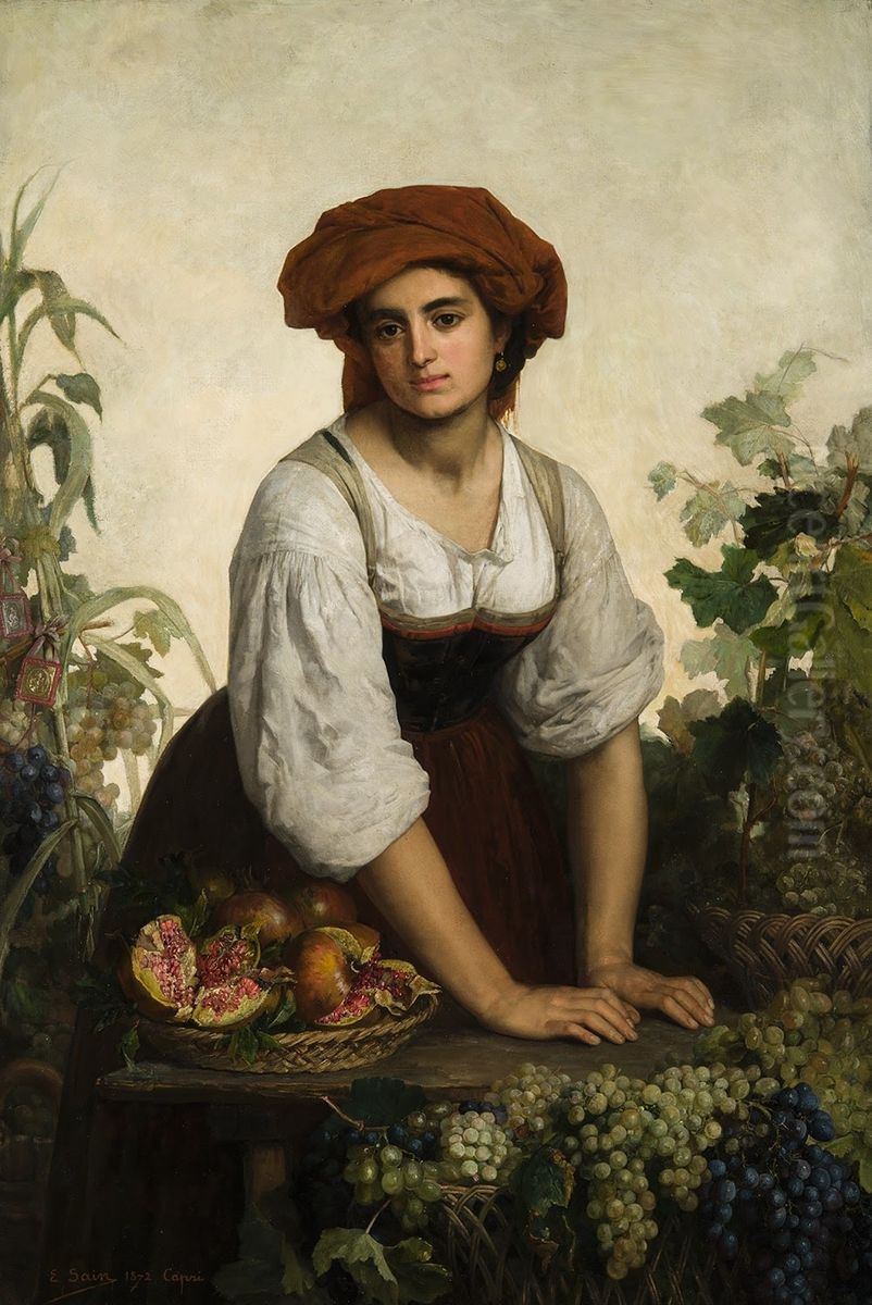 Allegory of the autumn Oil Painting by Edouard Sain