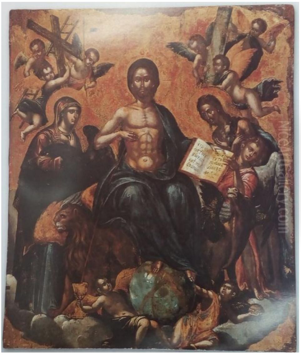 Allegory of the Holy Communion Oil Painting by Michael Damaskinos
