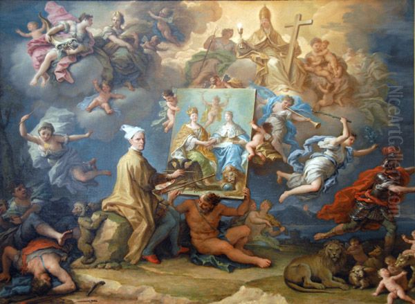 Allegory of the Peace of 1714 (Treaty of Utrecht) Oil Painting by Paolo de Matteis