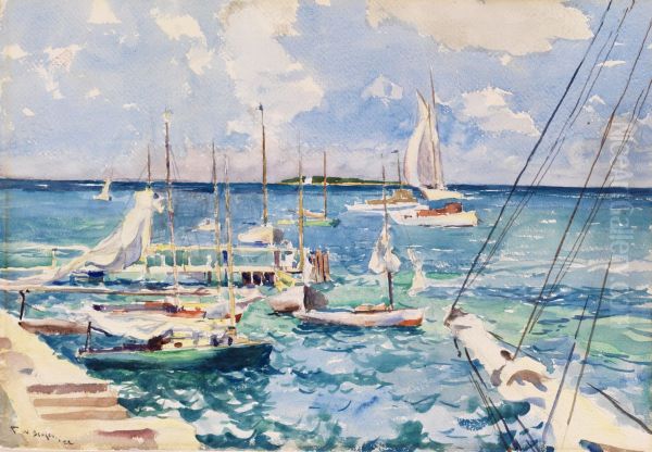 The Waterfront Oil Painting by Frank Weston Benson