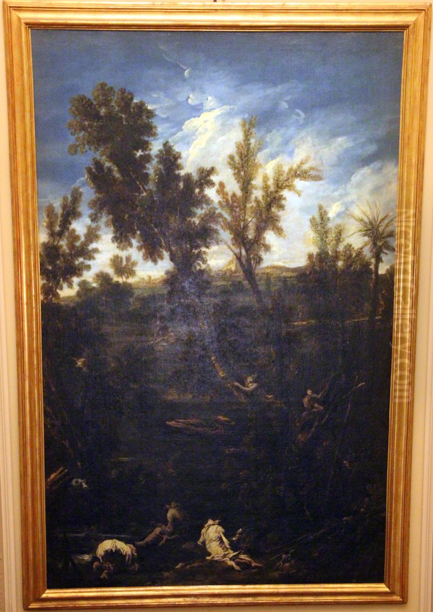 landscape with anchorites Oil Painting by Alessandro Magnasco