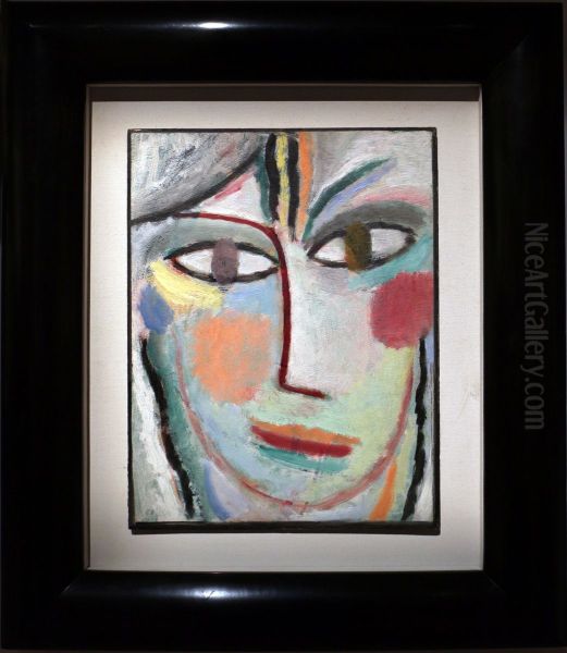 testa di donna femina Oil Painting by Alexej von Jawlensky