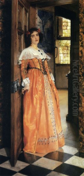 At the Doorway Oil Painting by Laura Theresa Alma-Tadema