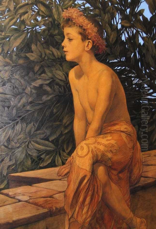 Boy on a Wall Oil Painting by Christian Wilhelm Allers