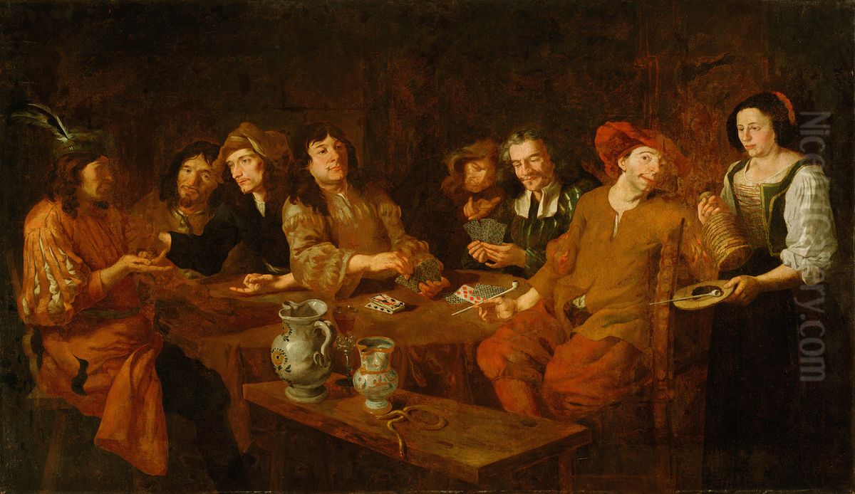 Kvartopirci (Veselo omizje) Oil Painting by Almanach