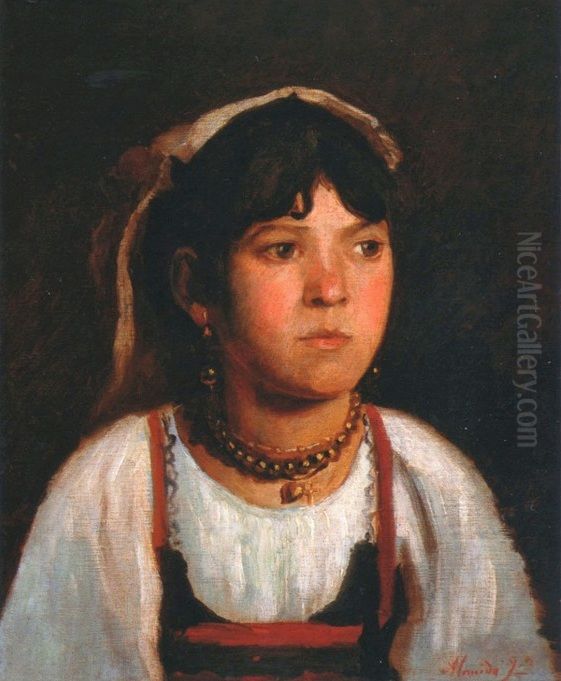 A italianinha Oil Painting by Jose Ferraz De Almeida Junior