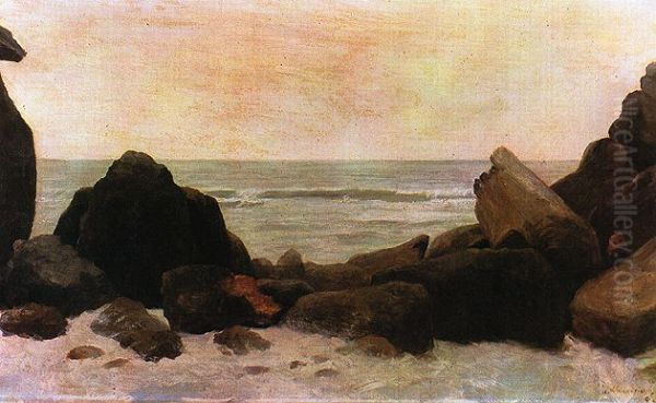 Seascape (Guaruja) Oil Painting by Jose Ferraz De Almeida Junior