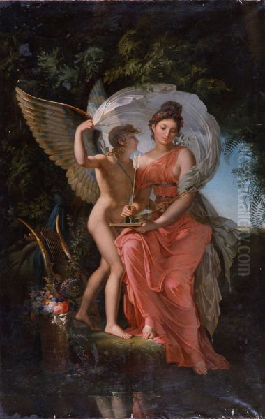 Erato et l'Amour Oil Painting by Charles Meynier