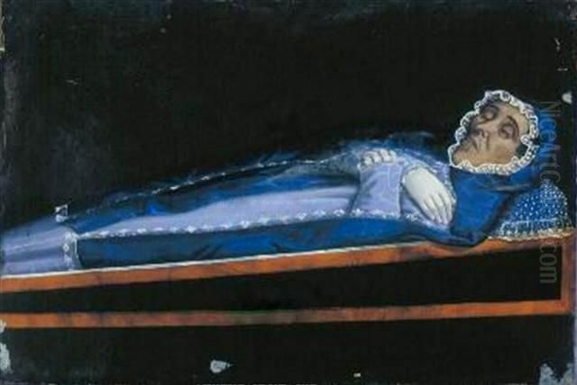 Retrato postumo de dona Ana Eufrosina Vasconcelos Oil Painting by Jose Ferraz De Almeida Junior