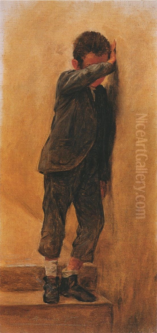 Scolding Oil Painting by Jose Ferraz De Almeida Junior