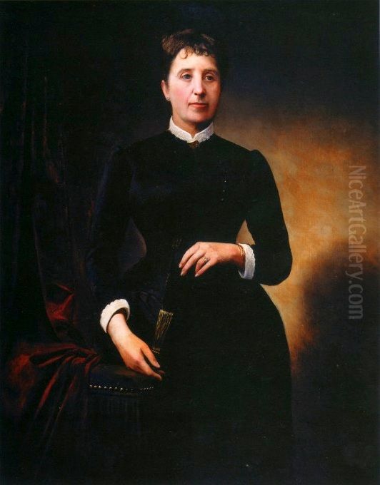 Sra. Antonio de Aguiar (Antonia de Aguiar Barros, Marquesa de Itu) Oil Painting by Jose Ferraz De Almeida Junior