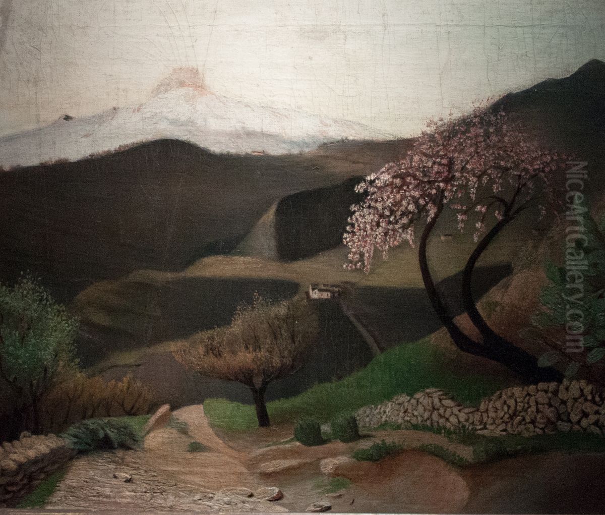 Almonds Blossoming Oil Painting by Tivadar Csontvary Kosztka