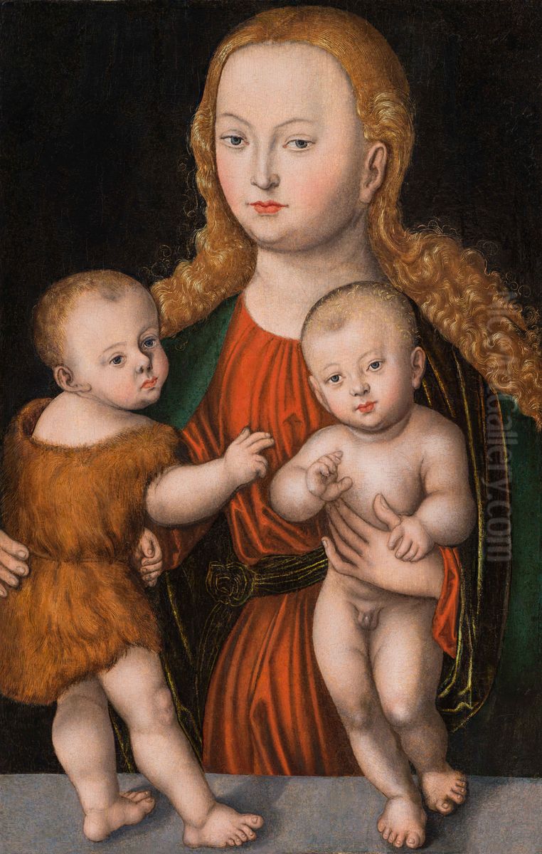Madonna mit Kind und Johannesknaben Oil Painting by Lucas Cranach the Elder