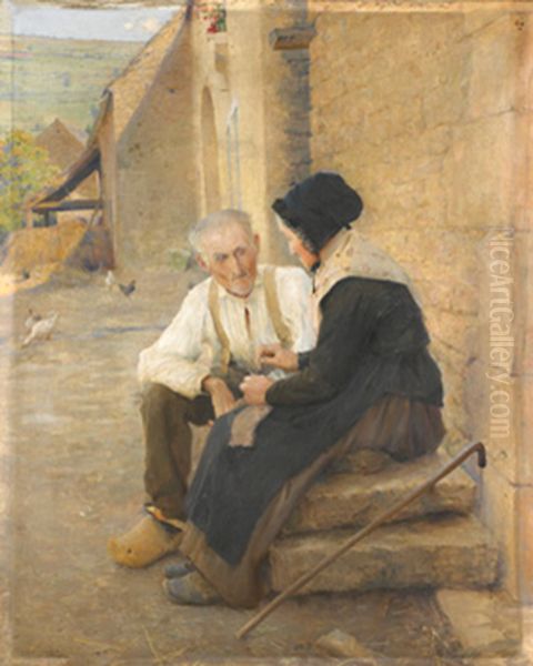 La Conversation Oil Painting by Jules-Alexis Muenier