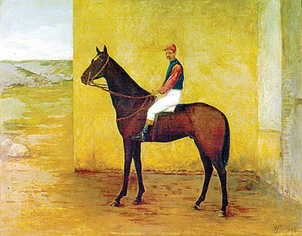 Jockey and horse Oil Painting by Jose Ferraz De Almeida Junior