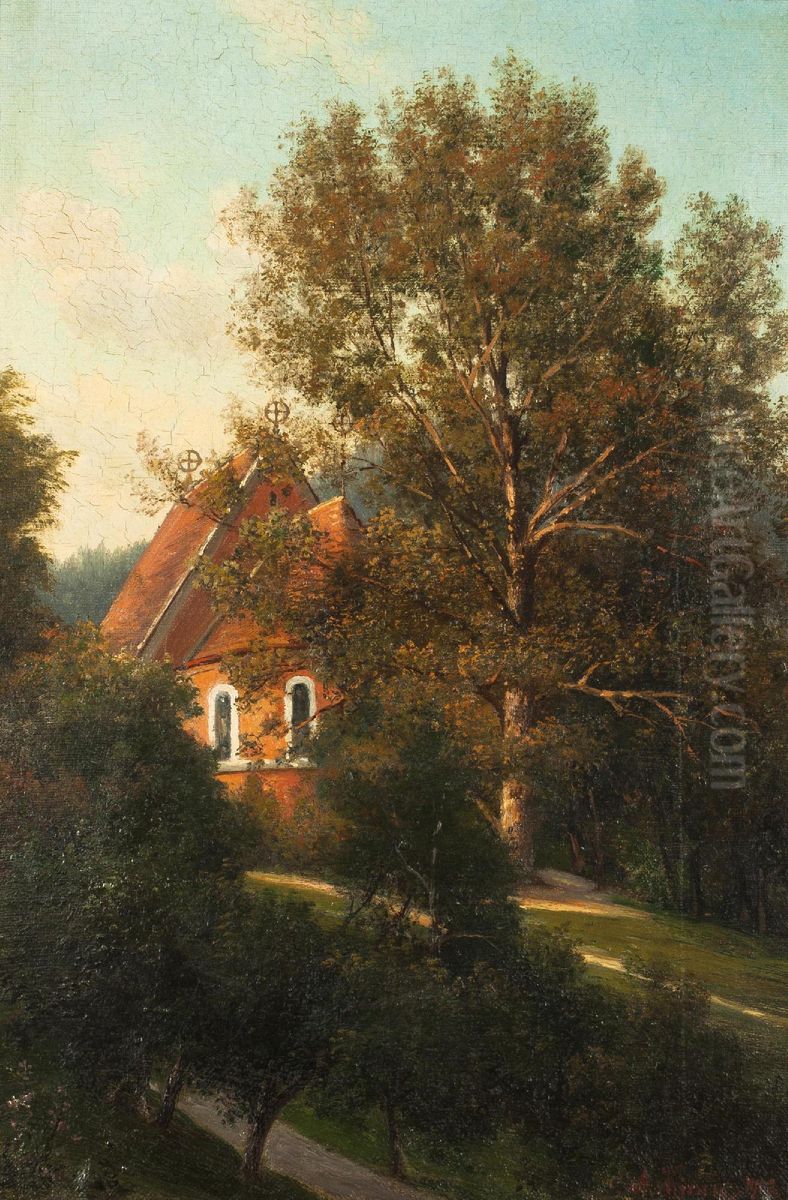 Anglican Church in Marianske Lazne Oil Painting by Alois Kirnig Anglican Church in Marianske Lazne Oil Painting by Alois Kirnig