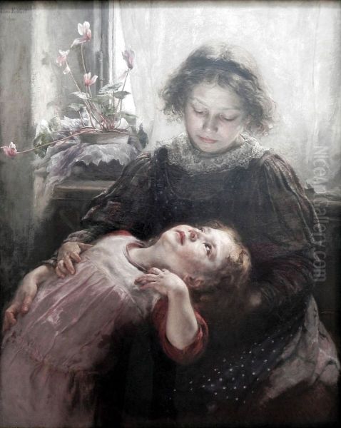 The Orphans Oil Painting by Alois Erdtelt