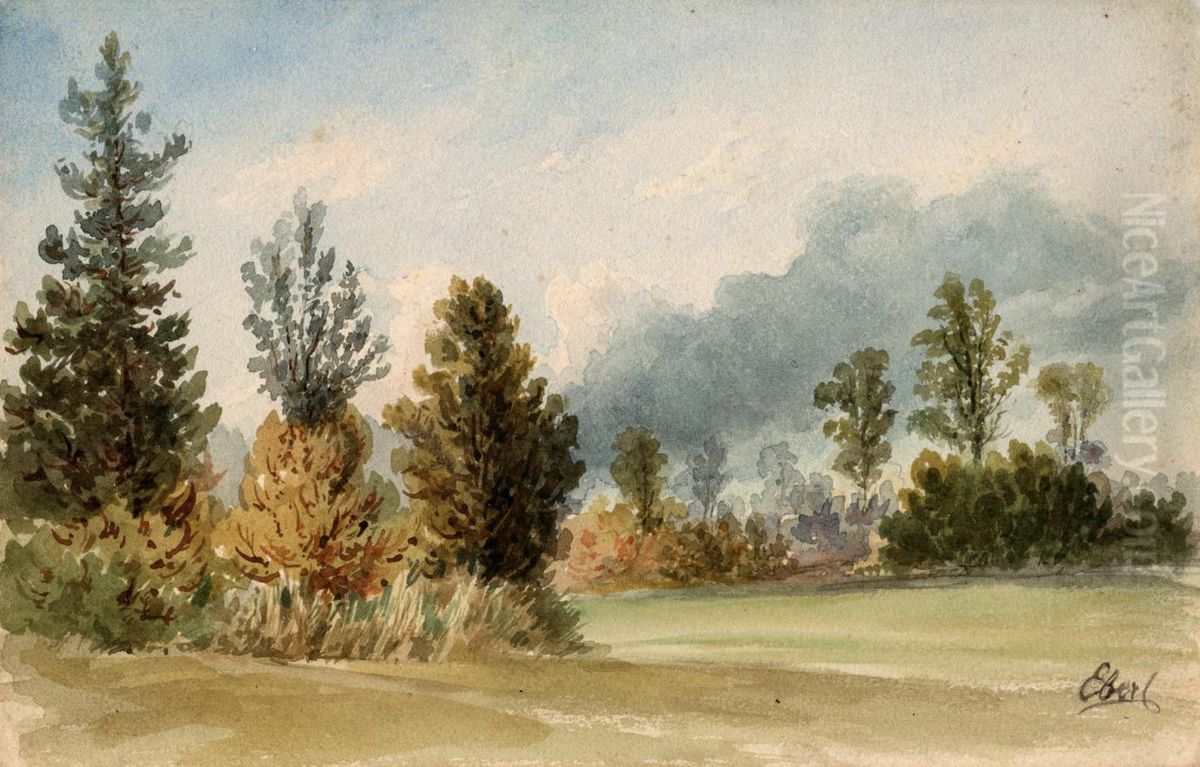 Crnski log pri Muri Oil Painting by Alojz Eberl