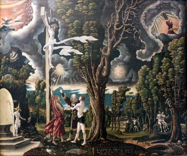 Sundenfall und Erlosung Oil Painting by Georg Lemberger