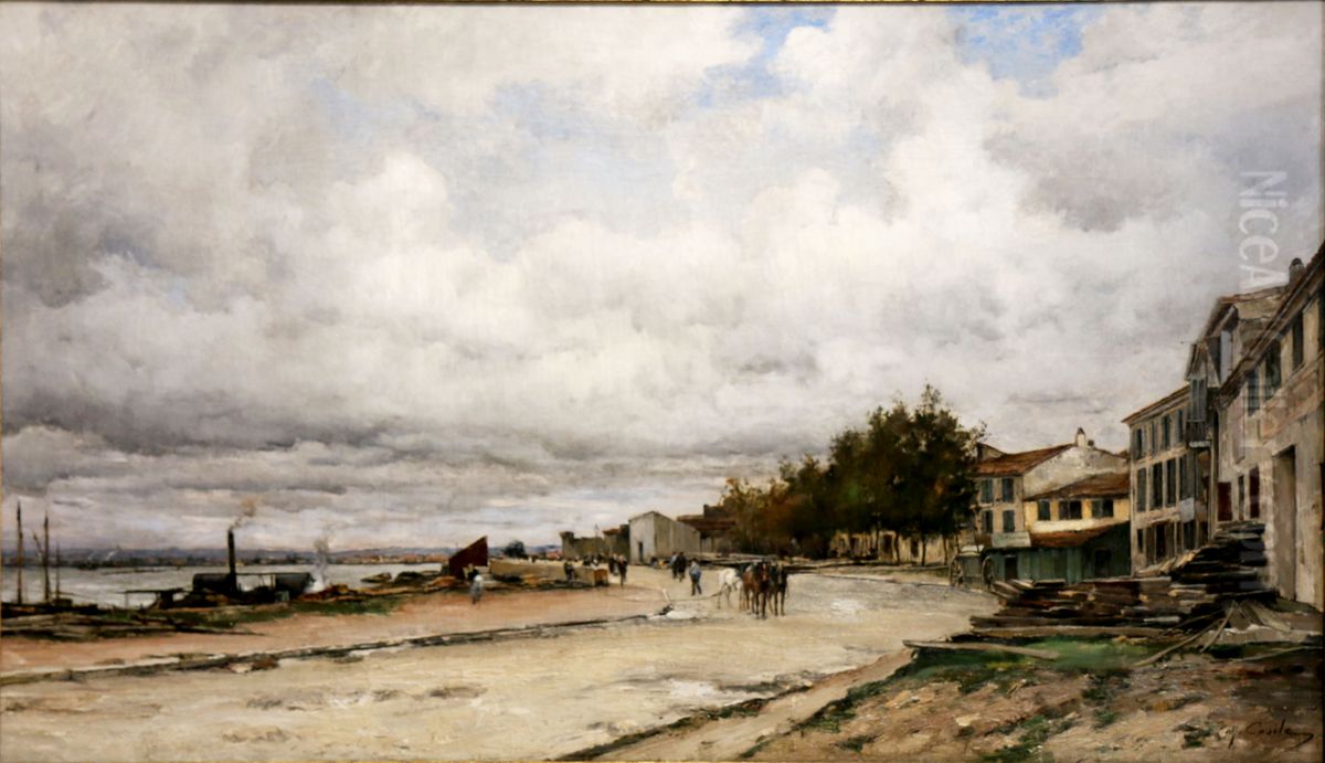 Quai du Rhone a Avignon Oil Painting by Alfred Casile