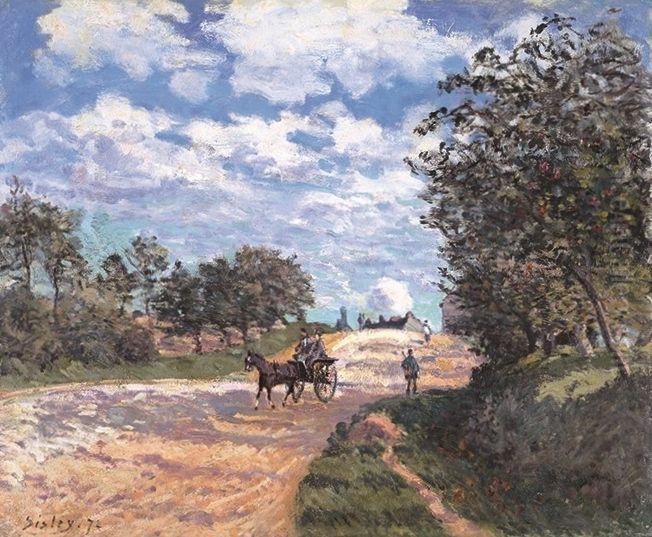 La route de Mantes a Choisy-le-Roi Oil Painting by Alfred Sisley