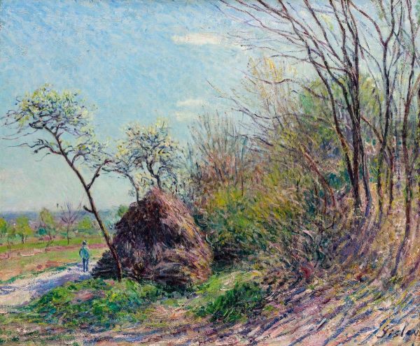 A la lisiere de la foret - Les Sablons Oil Painting by Alfred Sisley