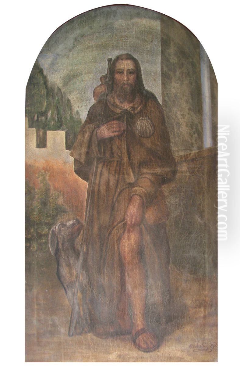 Sv. Rok Oil Painting by Alojz Subic