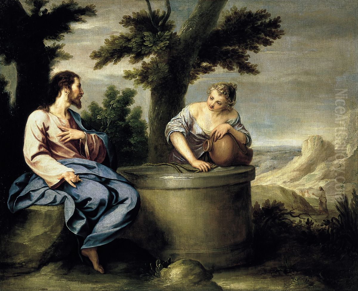 Christ and the Samaritan Oil Painting by Alonso Cano