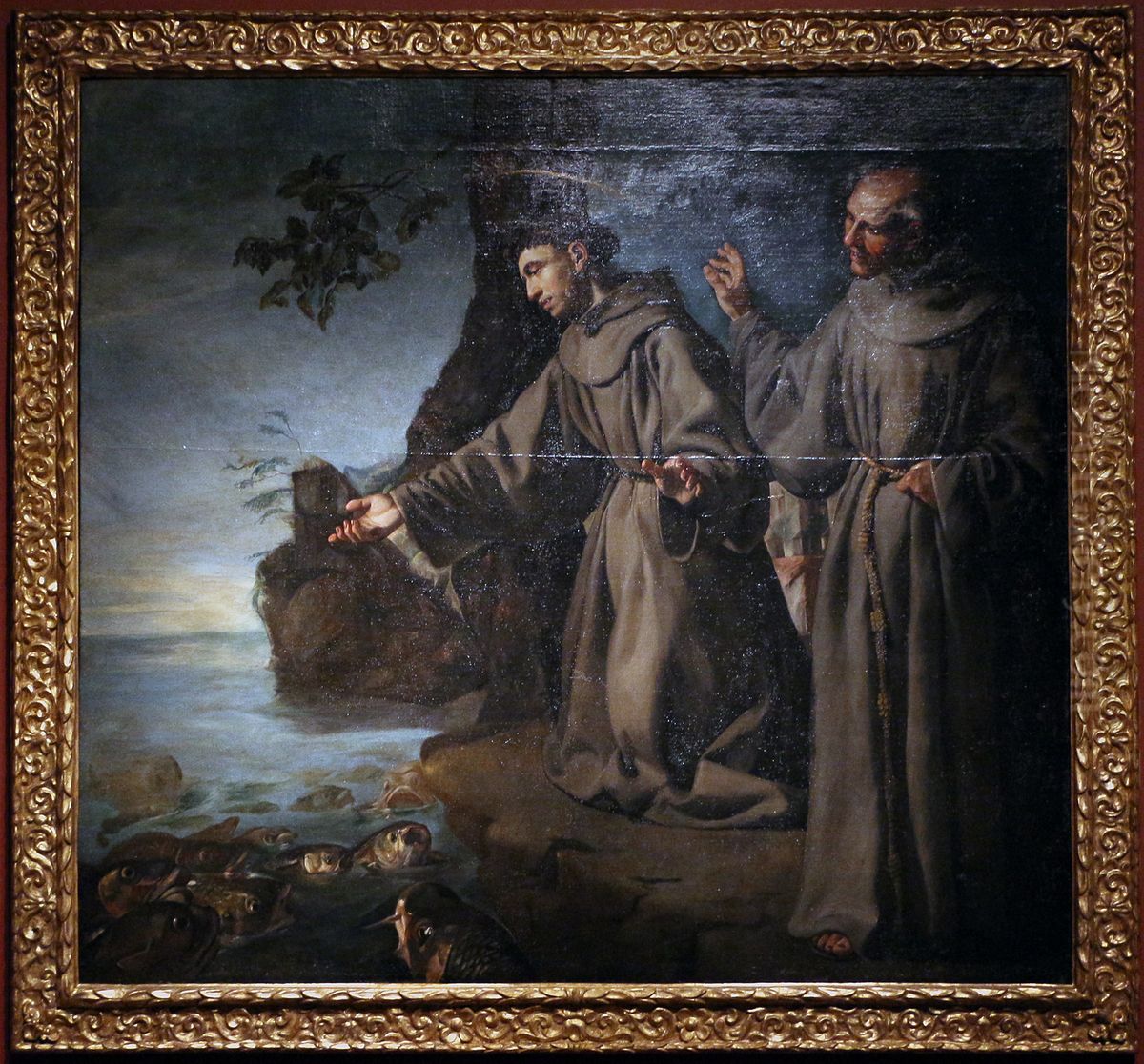 Saint Anthony preaches to the Fishes Oil Painting by Alonso Cano