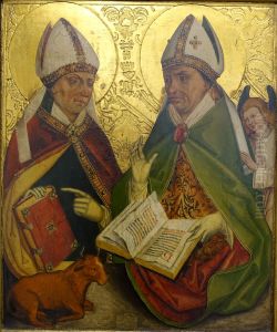 The church fathers Ambrose and Augustine