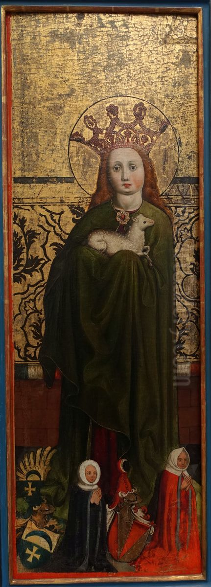 Saint Agnes, Angel of the Annunciation Oil Painting by Master of the Tucher Altarpiece