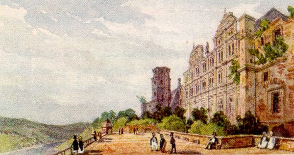 Altan Glockenturm Friedrichsbau Heidelberger Schloss Oil Painting by Ludwig Hoffmeister