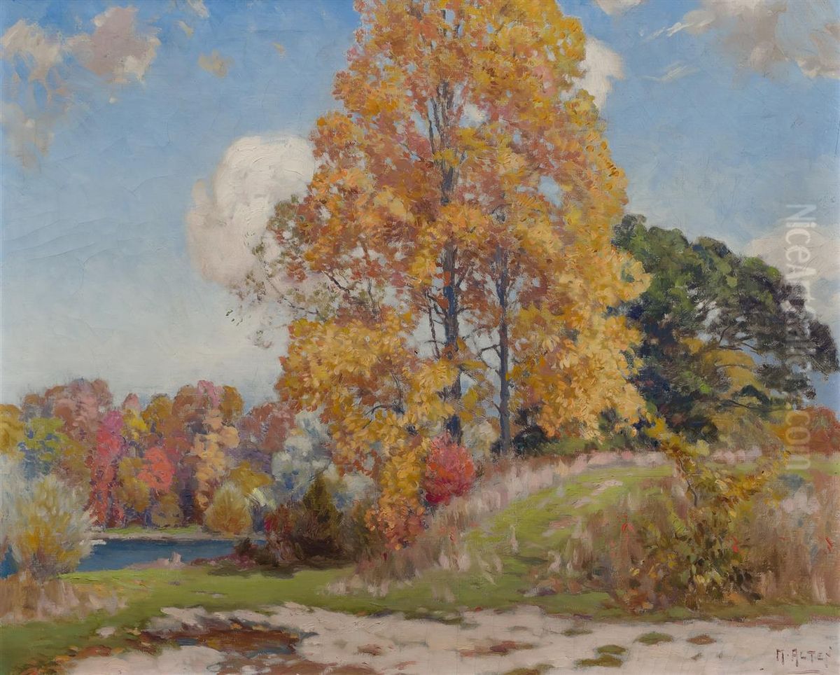 Early Autumn, Fisk Lake Oil Painting by Mathias Alten