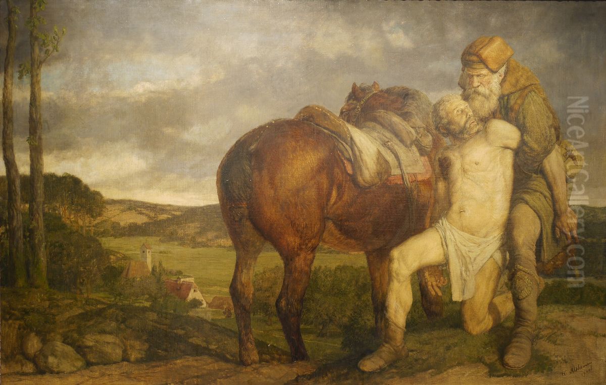 Der barmherzige Samariter Oil Painting by Wilhelm Altheim