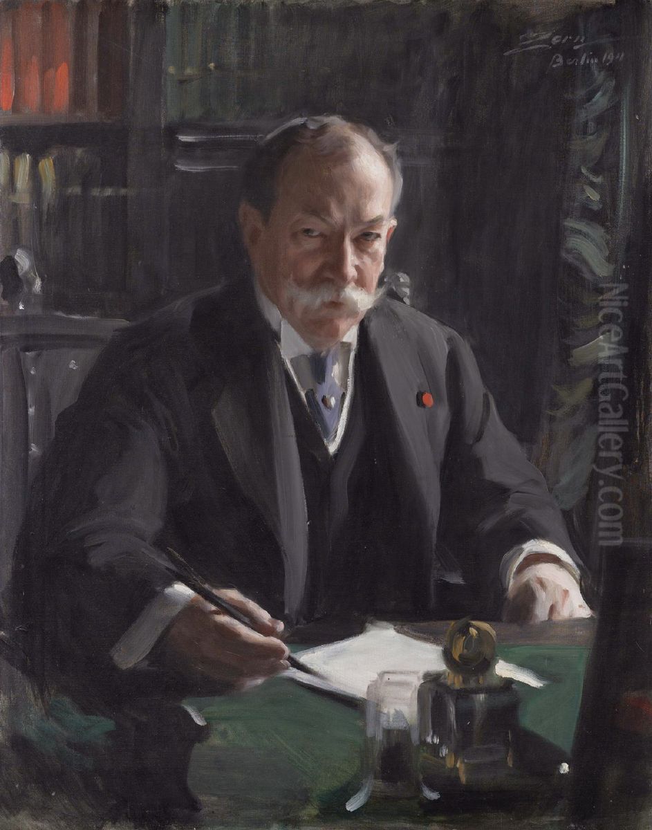 ambassador David Jayne Hill Oil Painting by Anders Zorn