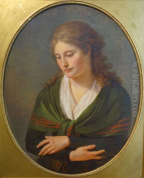 Portrait of a young woman Oil Painting by Philipp Friedrich Von Hetsch