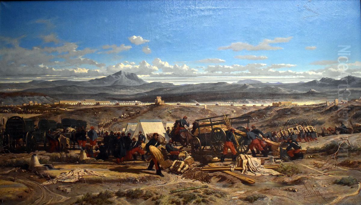 La levee du camp du midi Oil Painting by Emile Loubon