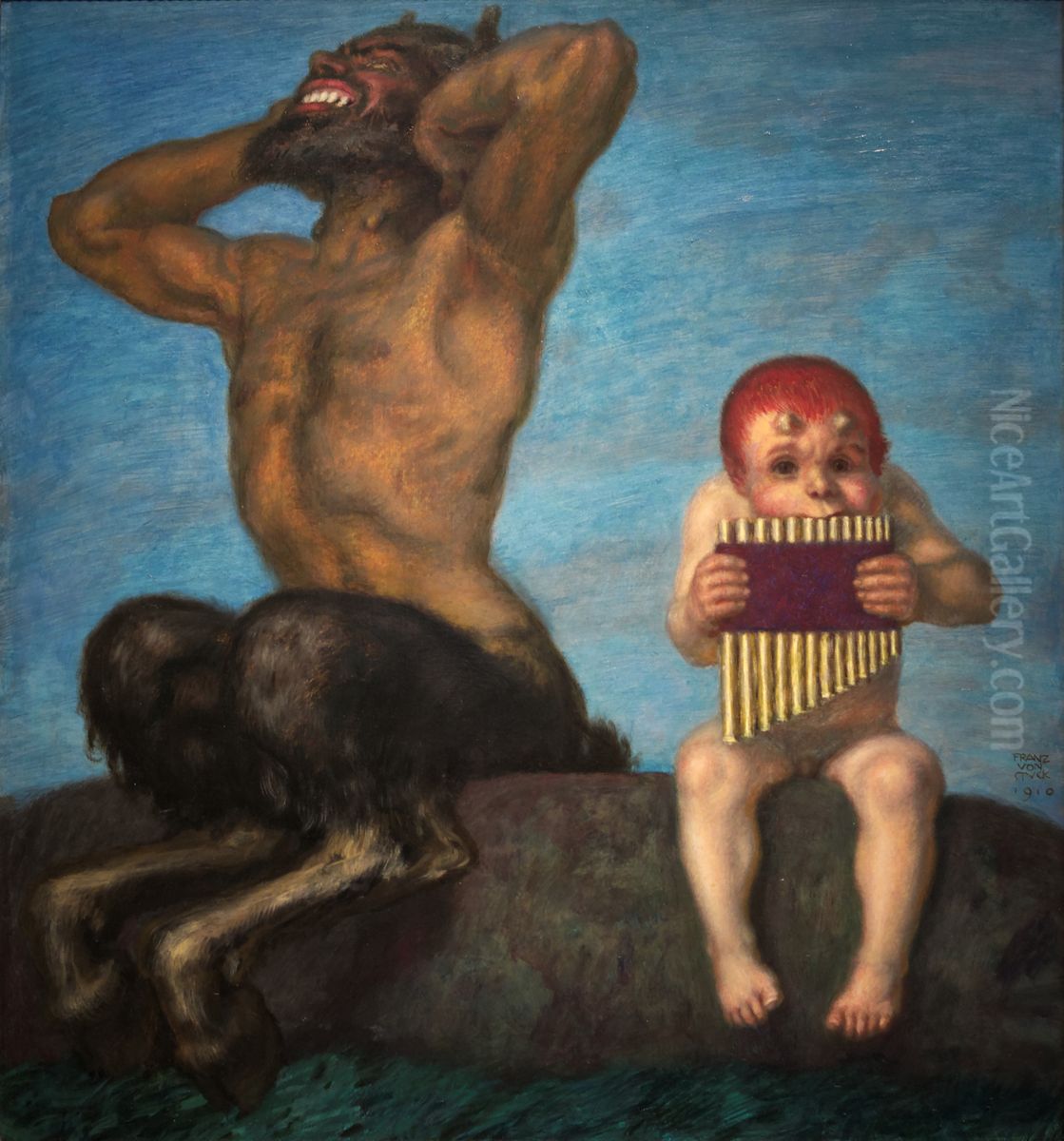 Dissonance Oil Painting by Franz Stuck