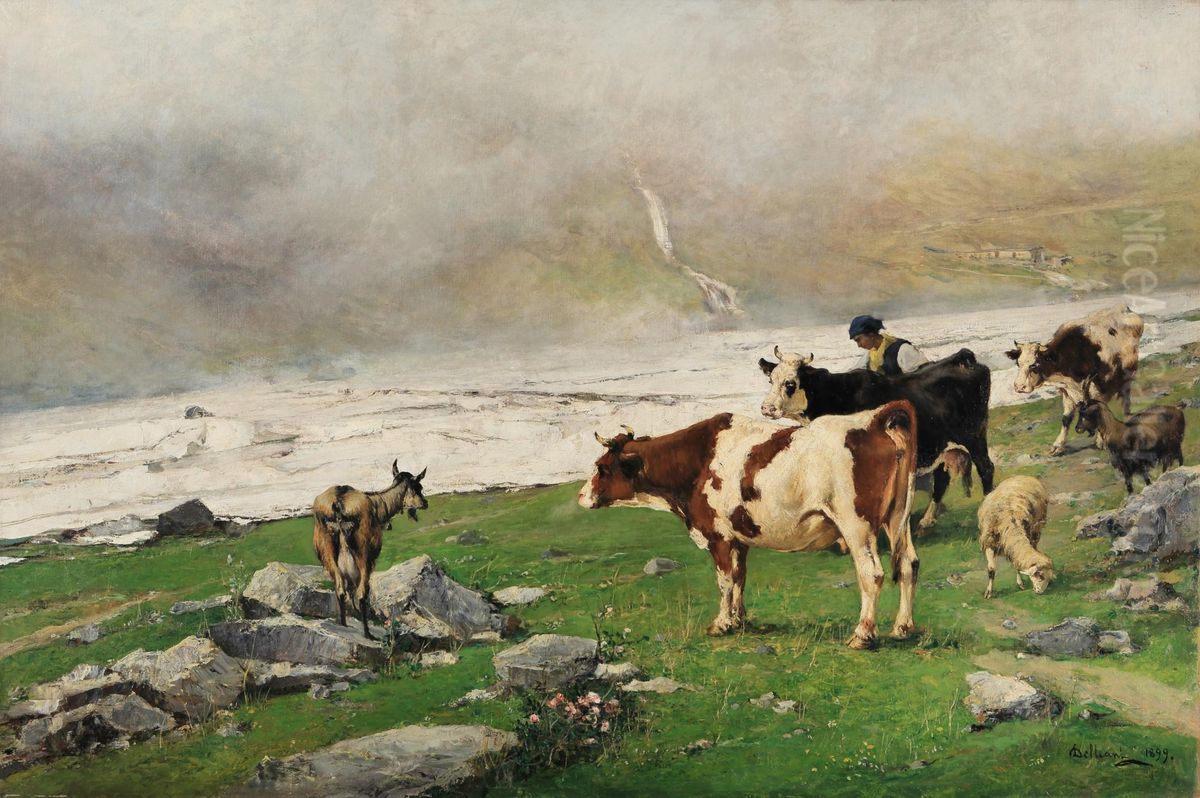 Leftovers of the Avalanche Oil Painting by Lorenzo Delleani