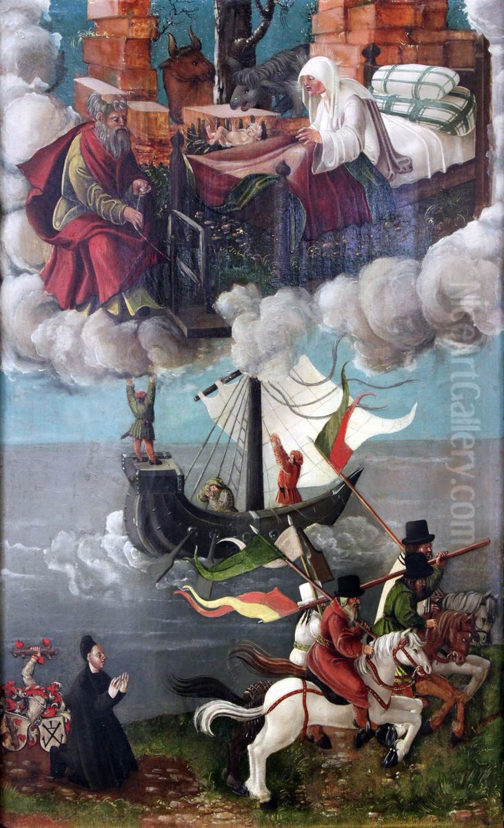 Votivbild des Stephan I. Praun Oil Painting by Paul Lautensack