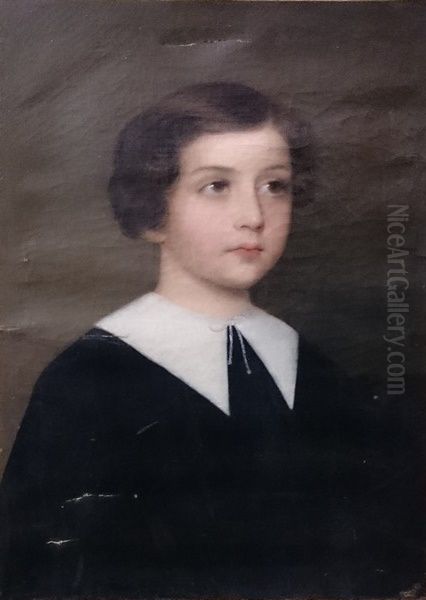 Portrait of a child Oil Painting by Amanda Fougere